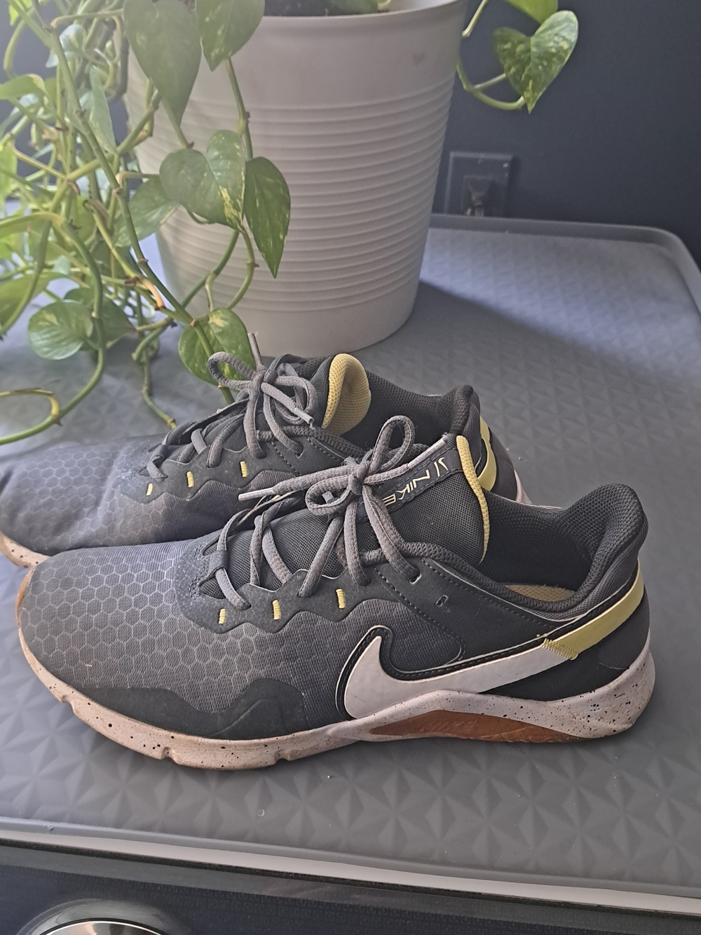 Nike Gray and Yellow Athletic Sneakers